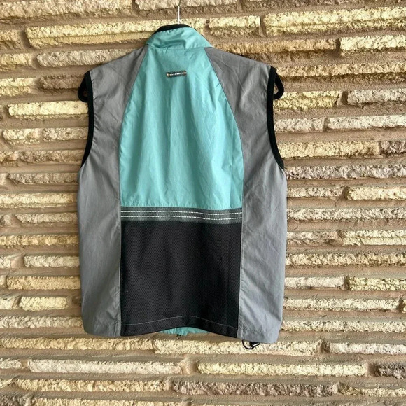 Nike Vintage White Label Gray Teal Windbreaker Running Vest Unisex Size Medium - Picture 4 of 9